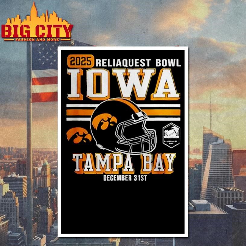 Iowa Hawkeyes Football Reliaquest Bowl 2025 Tampa Bay December 31st Shirt