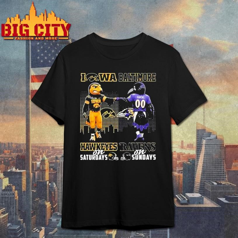 Iowa Hawkeyes On Saturdays X Baltimore Ravens On Sundays Mascot 2025 Shirt