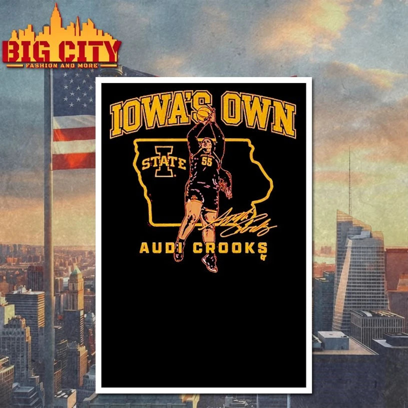 Iowa State Basketball Audi Crooks State Star signature shirt
