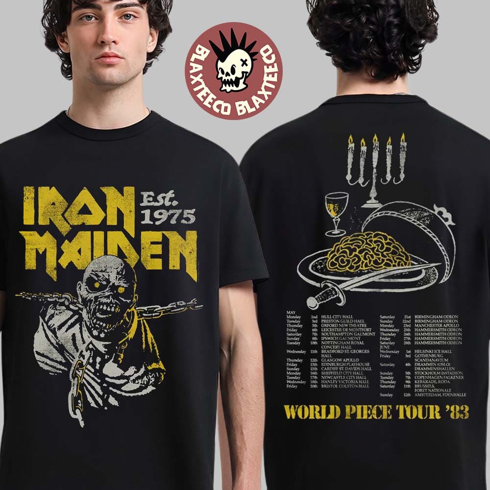 Iron Maiden 50 Anniversary World Piece World Tour 1983 Vintage T-Shirt