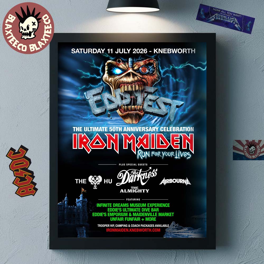 Iron Maiden EddFest The Ultimate 50th Anniversary Celebration On 11 July 2026 I Knebworth UK Home Decor Poster Canvas