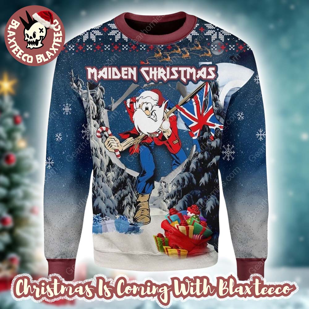 Iron Maiden Trooper Santa Eddie The Trooper Maiden Christmas Ugly Sweater