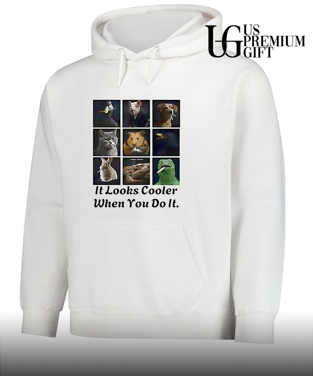 It looks cooler when you do it animals smoking shirt