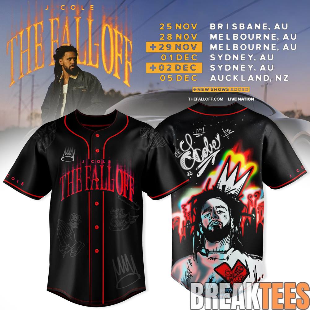 J. Cole The Fall-Off World Tour 2026 Baseball Jersey