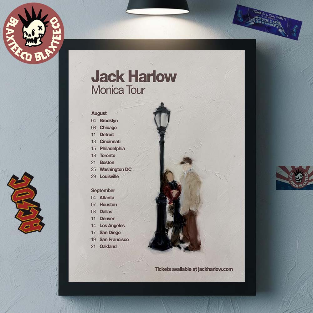 Jack Harlow Monica Tour 2026 North America Schedule Dates Home Decor Poster Canvas
