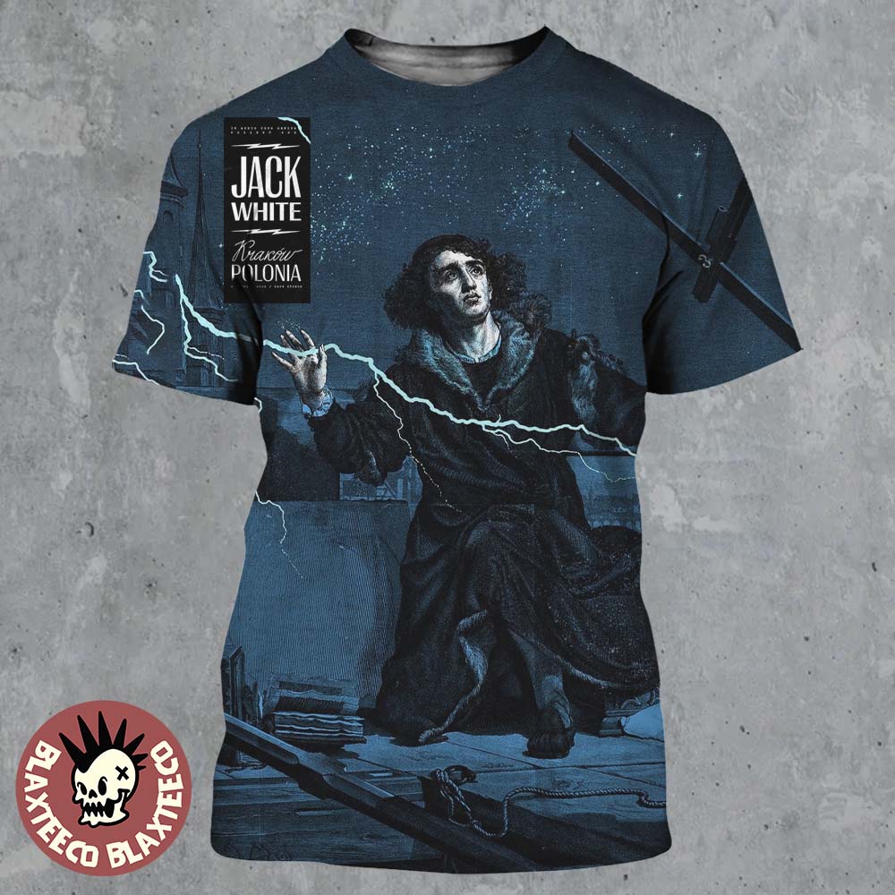 Jack White Krakow Poland 2026 Event Poster For Show At Klub Studio On 2 June 2026 Polish Renaissance Art All Over Print Shirt