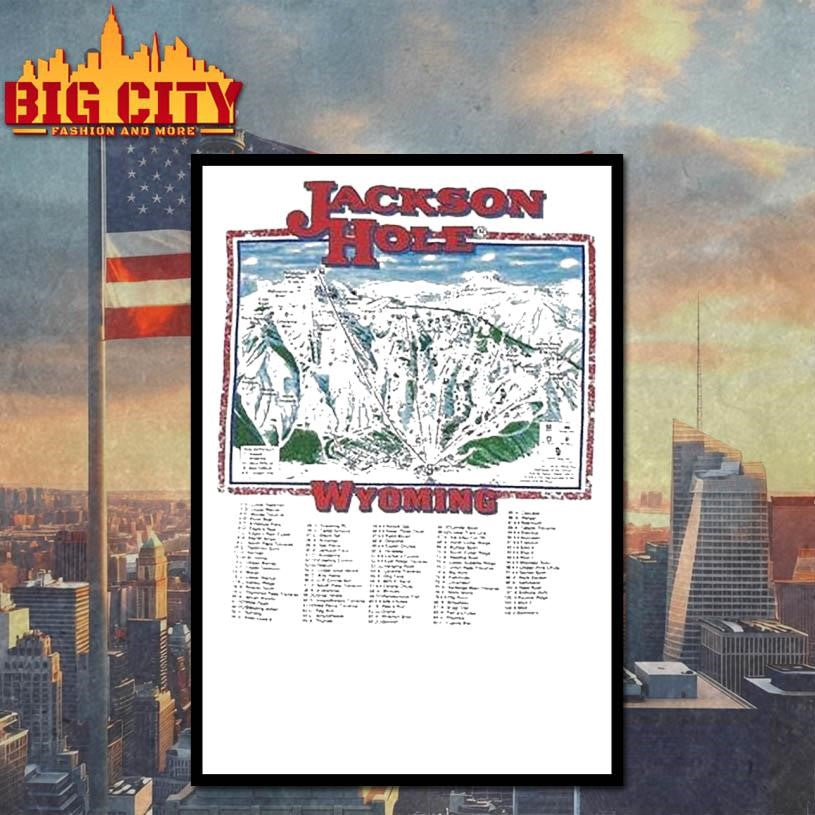 Jackson Hole Wyoming Trail Map Logo Shirt