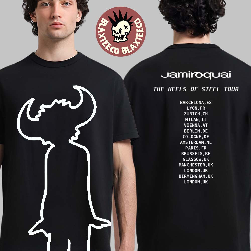 Jamiroquai The Heels Of Steel Tour 2025 Buffalo Man Dates Back Two Sided T-Shirt