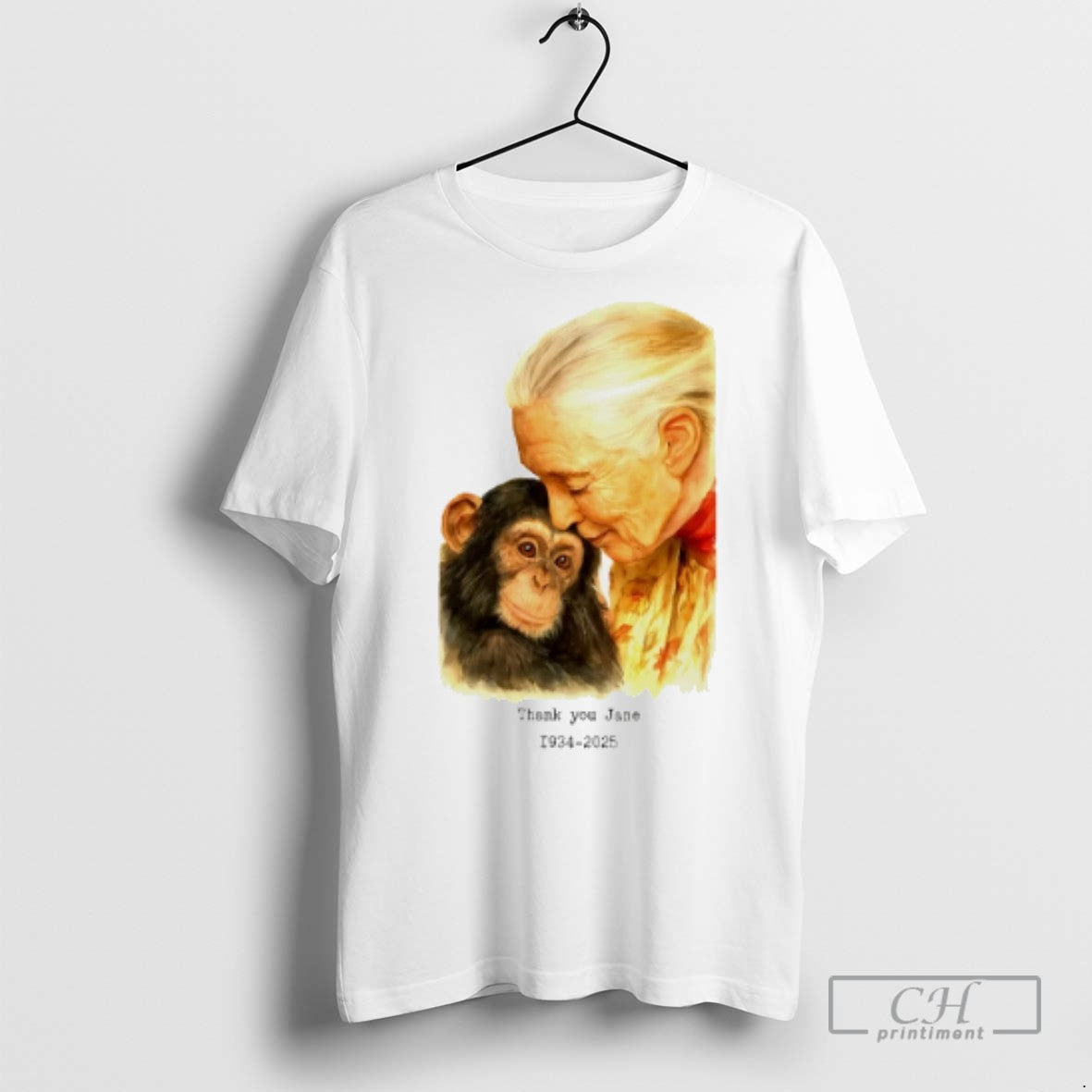 Jane Goodall Thank You Jane Rip T Shirts