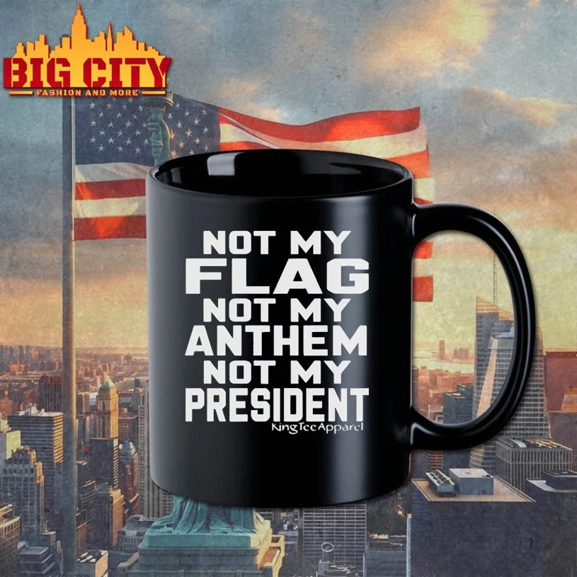 Jannine wearing not my flag not my anthem not my president shirt