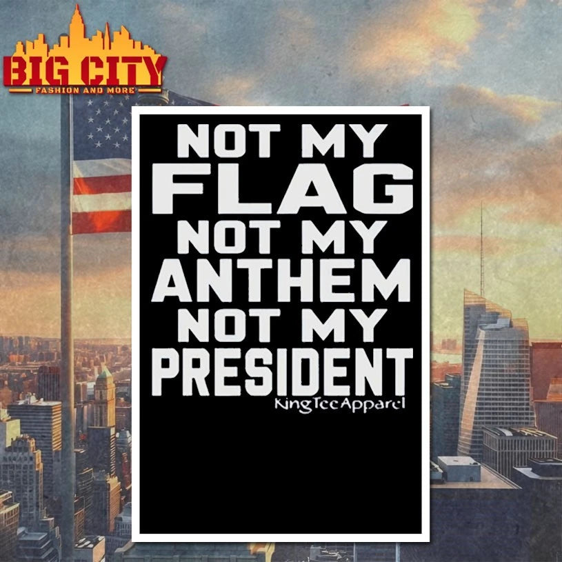 Jannine wearing not my flag not my anthem not my president shirt