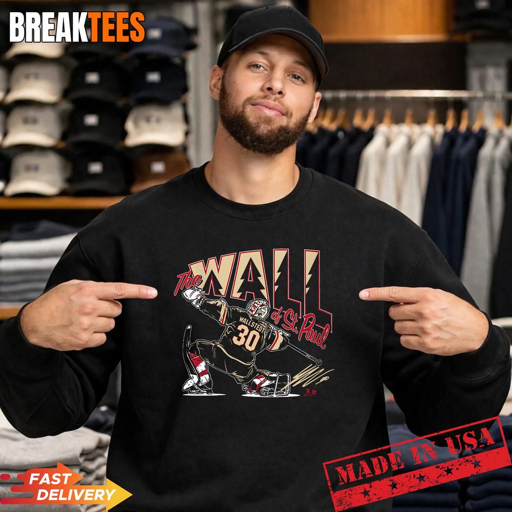Jesper Wallstedt Wall of St Paul Remix Minnesota Hockey Shirt