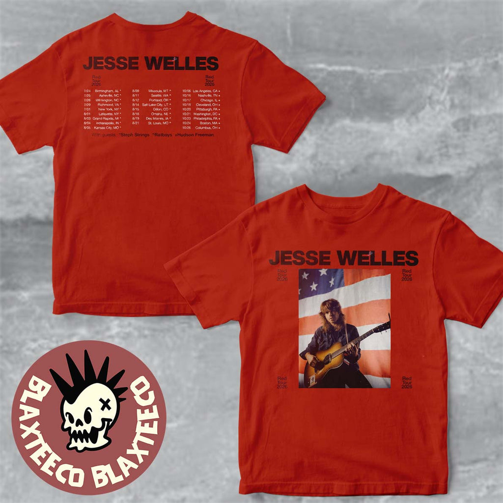 Jesse Welles Red Tour 2026 North America City Dates Two Sided T-Shirt