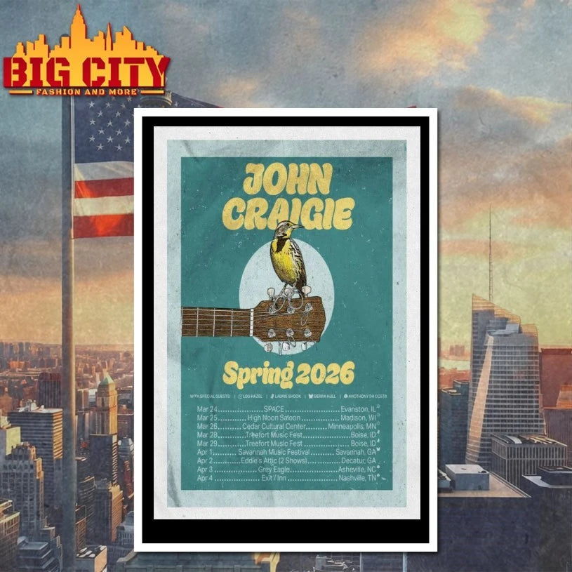 John Craigie Spring Tour 2026 Poster shirt
