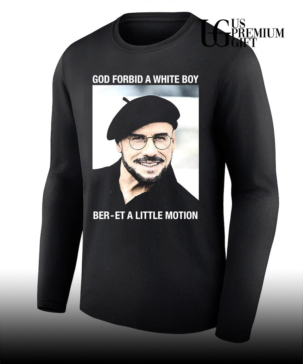 John Travolta god forbid a white boy Ber-et a little motion shirt