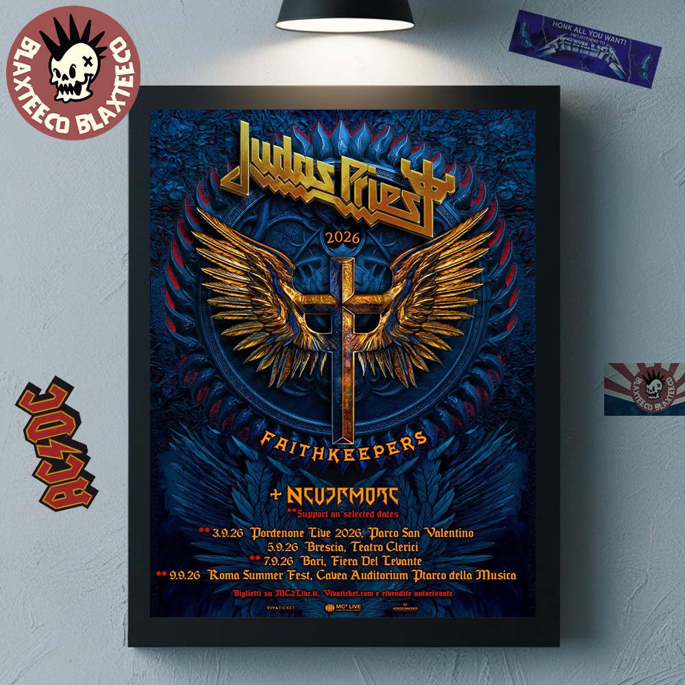 Judas Priest Faithkeepers 2026 Tour Italy Schedule Dates Home Decor Poster Canvas