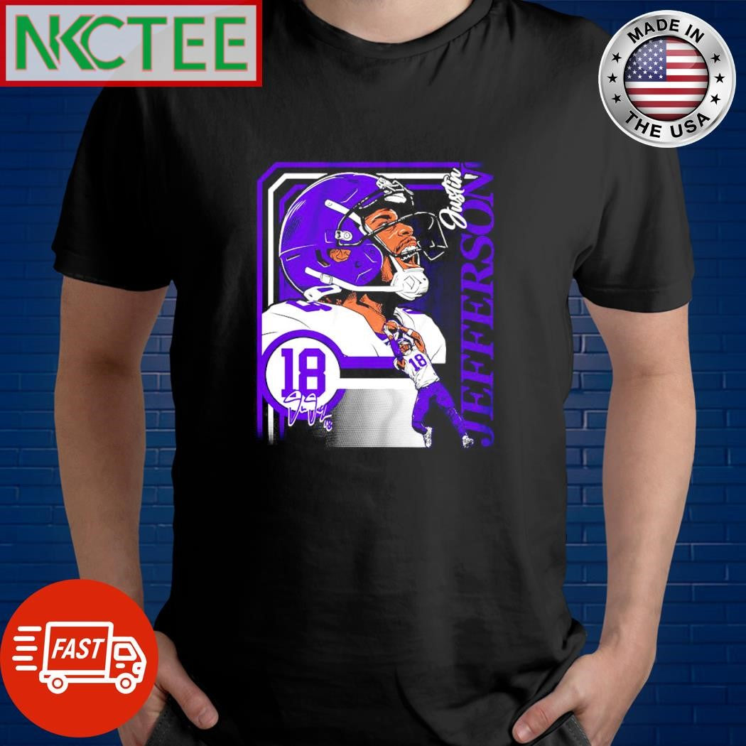 Justin Jefferson Collage Frame 18 signature shirt