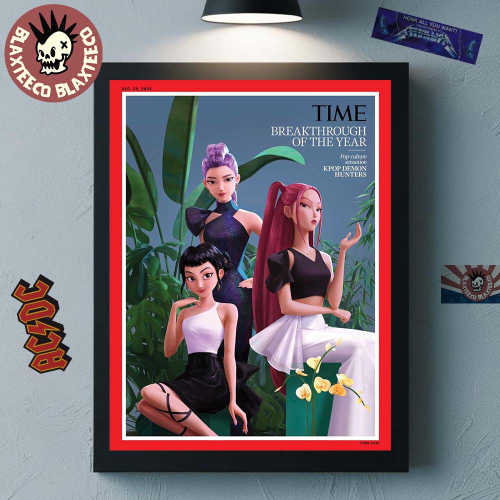 KPop Demon Hunter On The Cover Of TIME Breakthrough Of The Year Issue December 29 2025 Home Decor Poster Canvas
