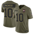 Kansas City Chiefs #10 Isiah Pacheco Olive 2025 F.U.S.E. Salute to Service