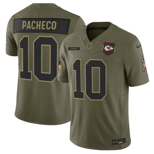 Kansas City Chiefs #10 Isiah Pacheco Olive 2025 F.U.S.E. Salute to Service