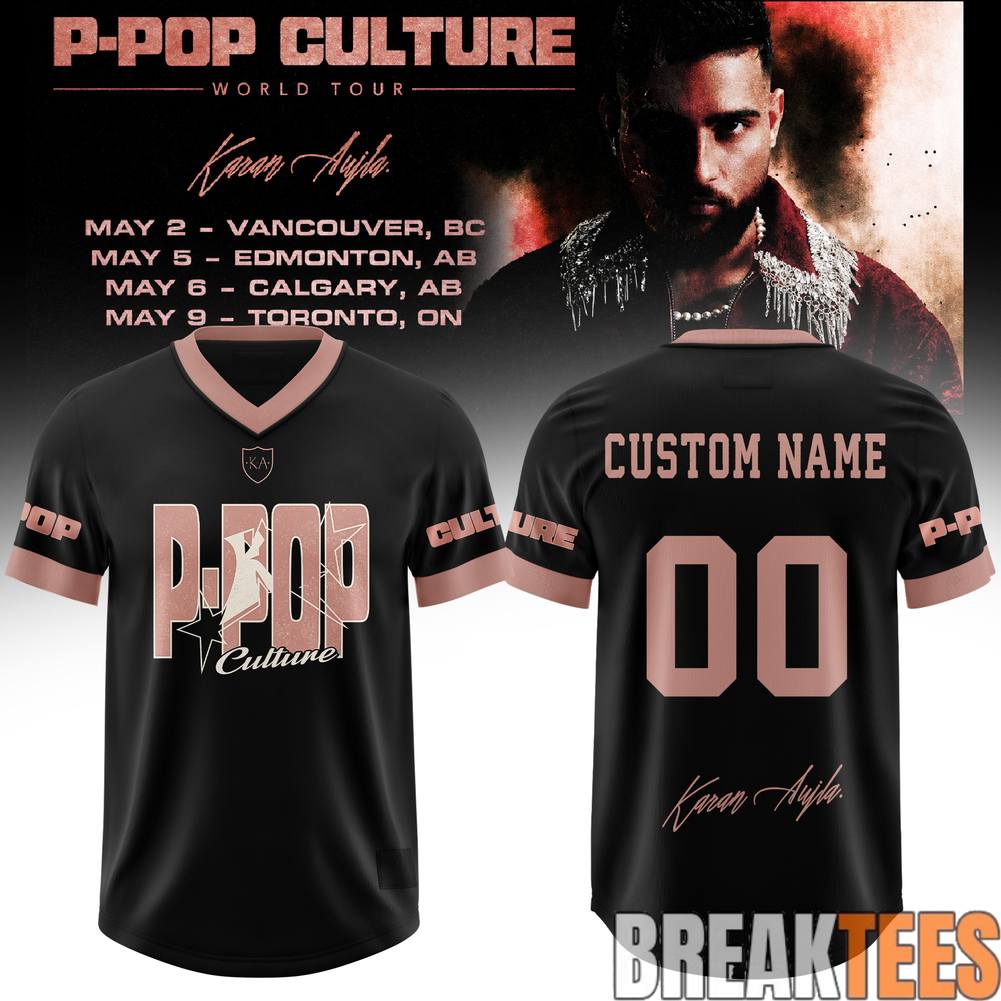 Karan Aujla PPop Culture Tour 2026 Football Jersey