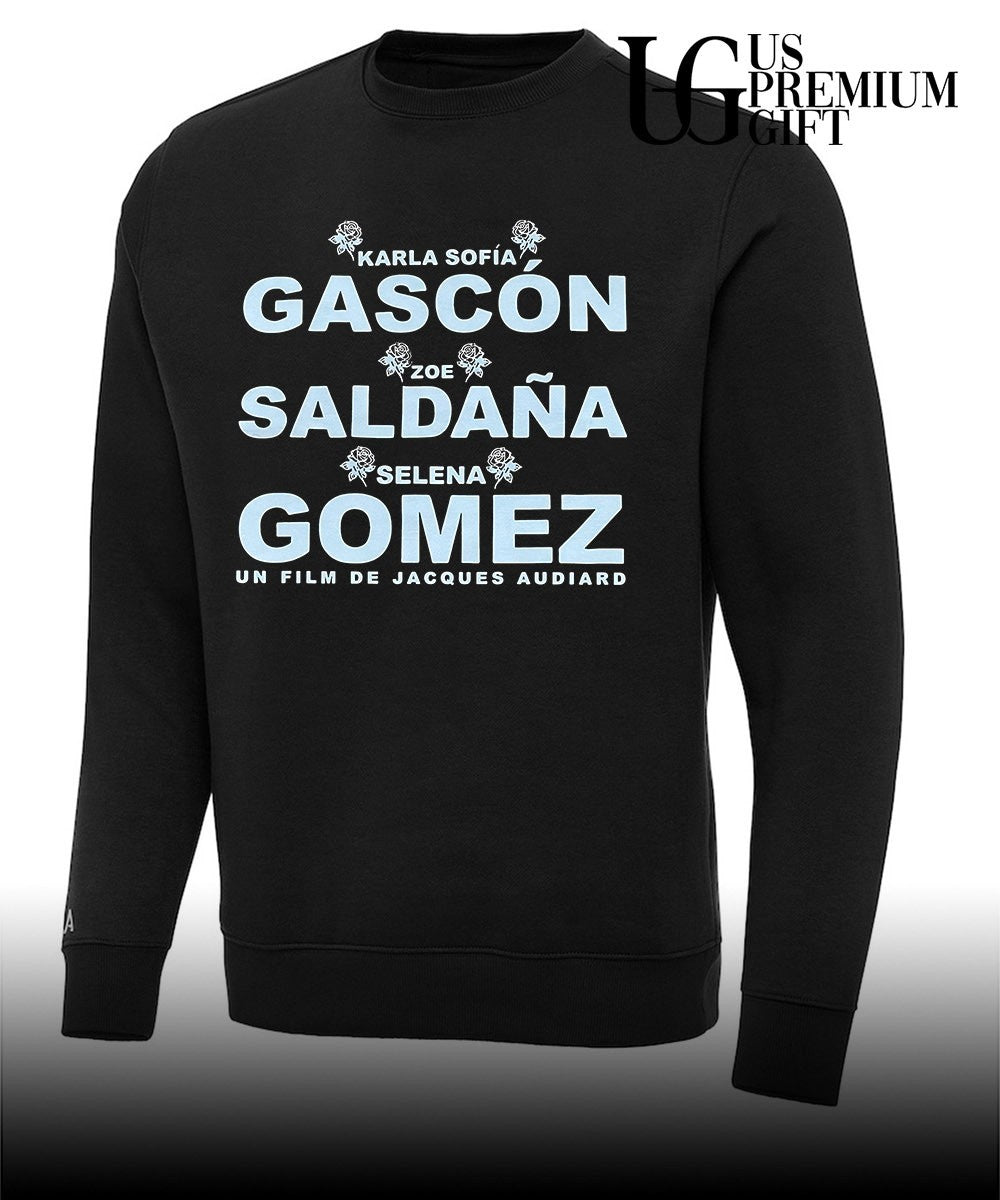 Karla Sofía Gascón Zoe Saldaña and Selena Gomez shirt