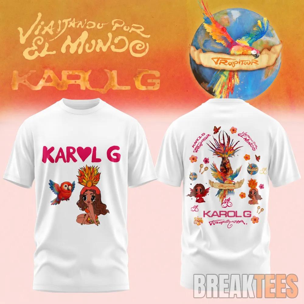 Karol G Viajando Por El Mundo 2026 White T-Shirt