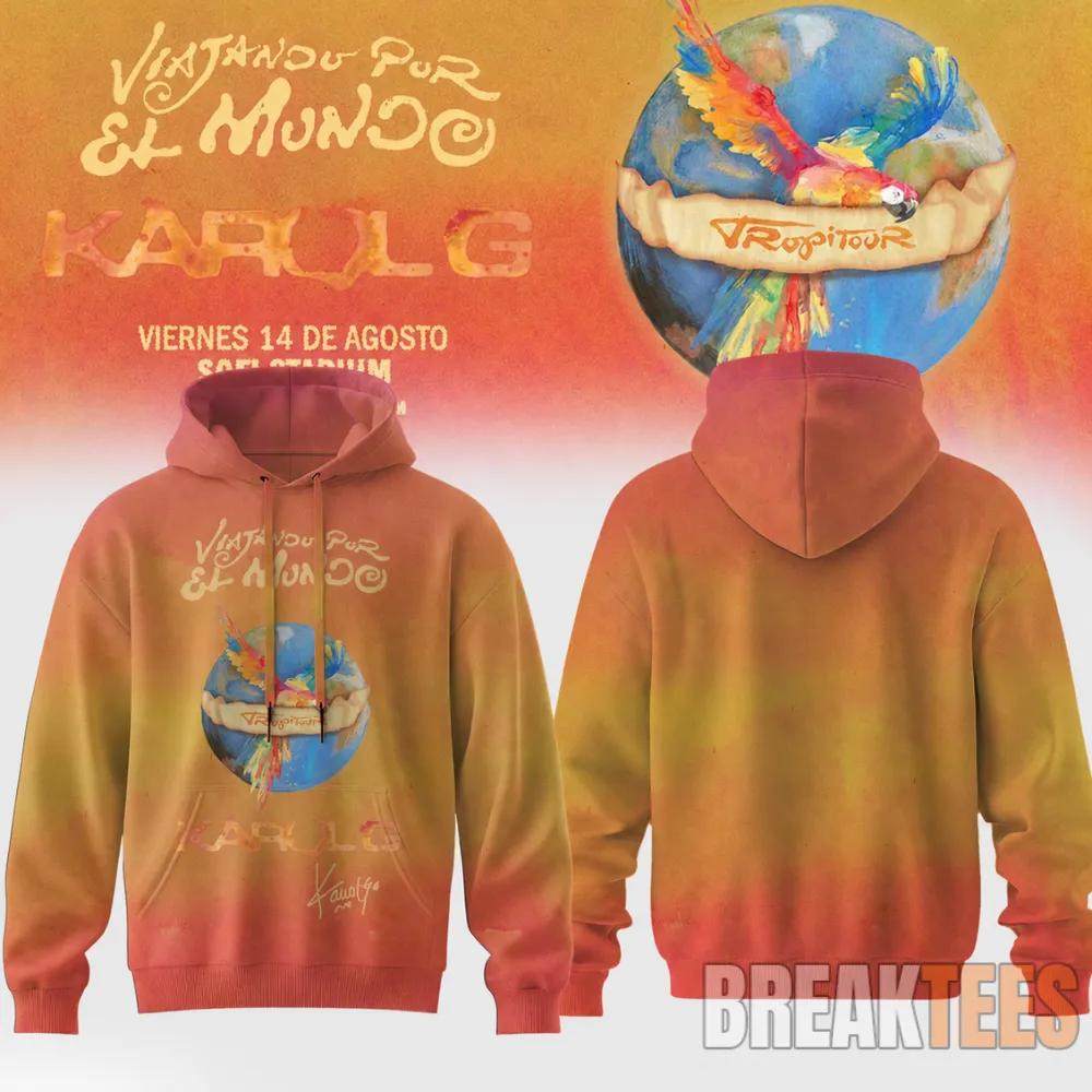 Karol G Viajando Por El Mundo Tropitour 2026 Tie-dye Hoodie