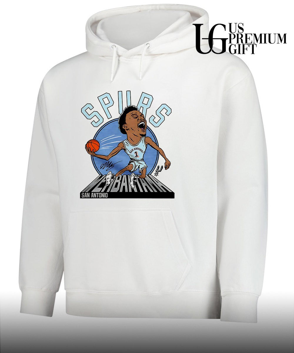 Keldon Johnson shouting San Antonio Spurs basketball 2026 NBA caricature shirt