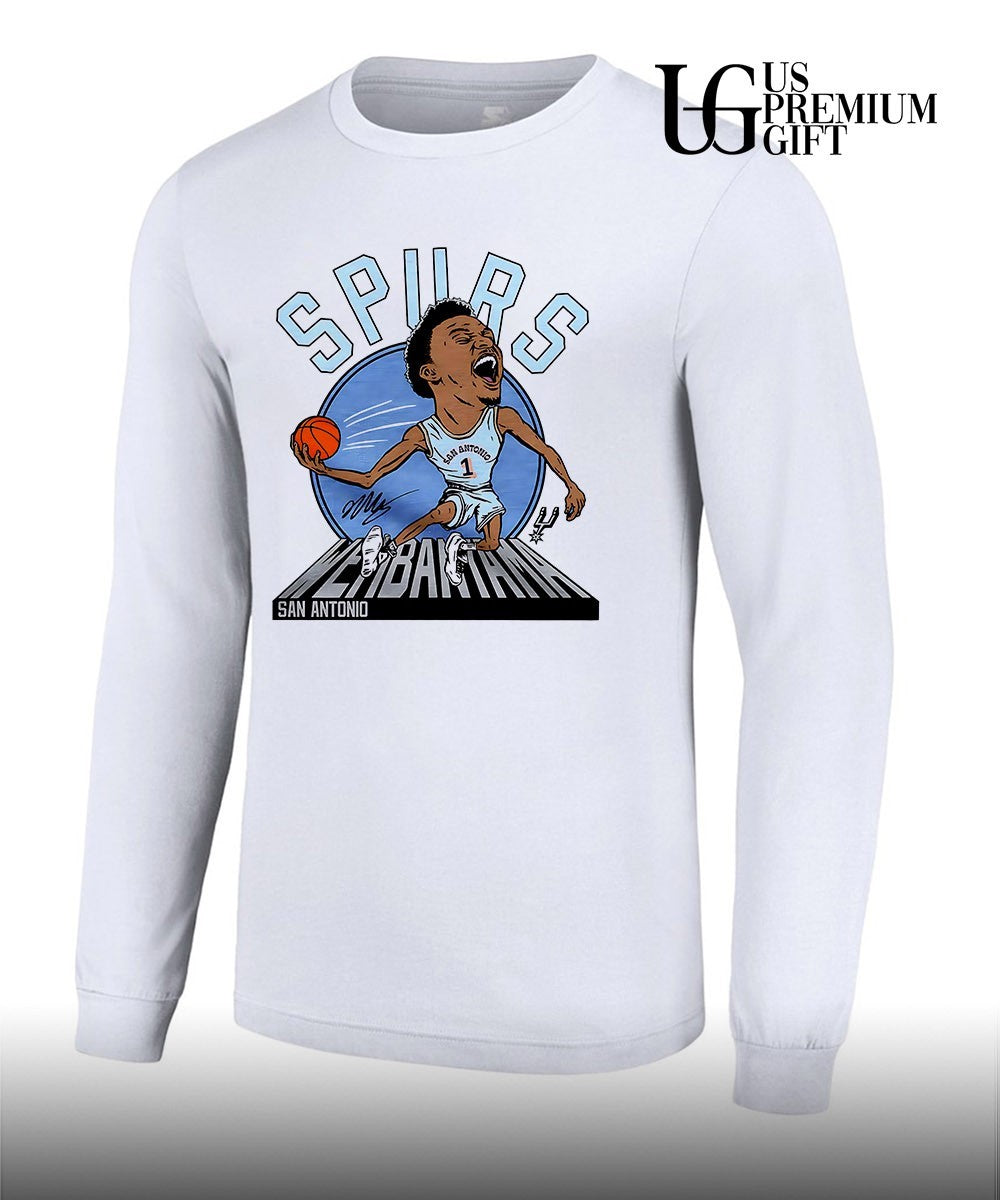Keldon Johnson shouting San Antonio Spurs basketball 2026 NBA caricature shirt
