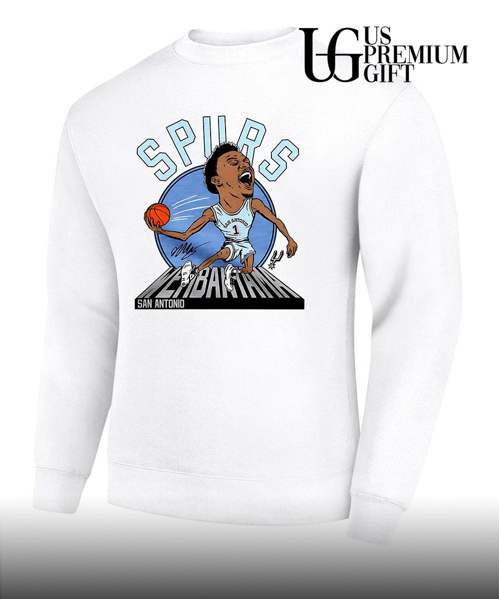 Keldon Johnson shouting San Antonio Spurs basketball 2026 NBA caricature shirt