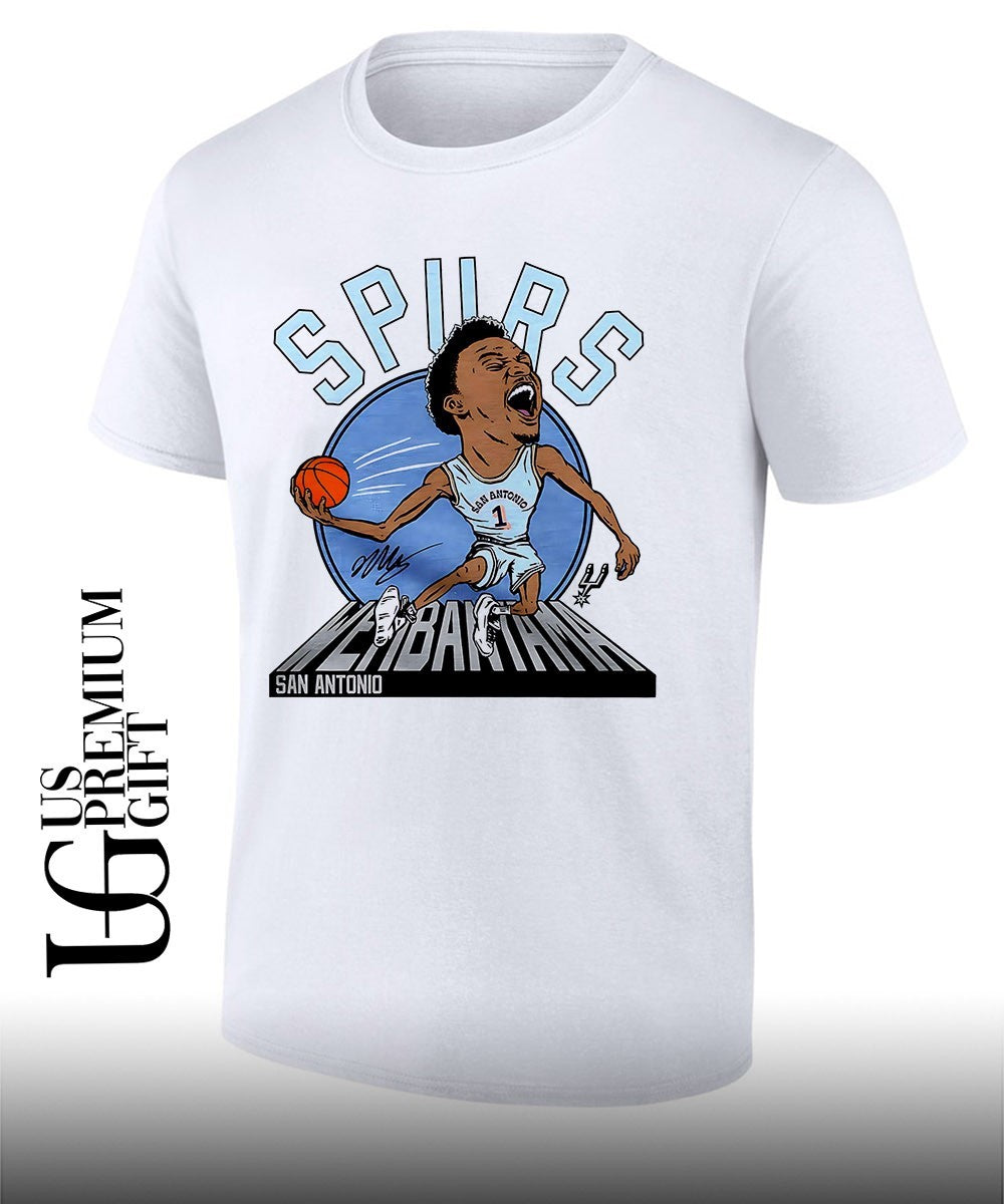 Keldon Johnson shouting San Antonio Spurs basketball 2026 NBA caricature shirt
