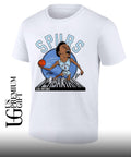 Keldon Johnson shouting San Antonio Spurs basketball 2026 NBA caricature shirt