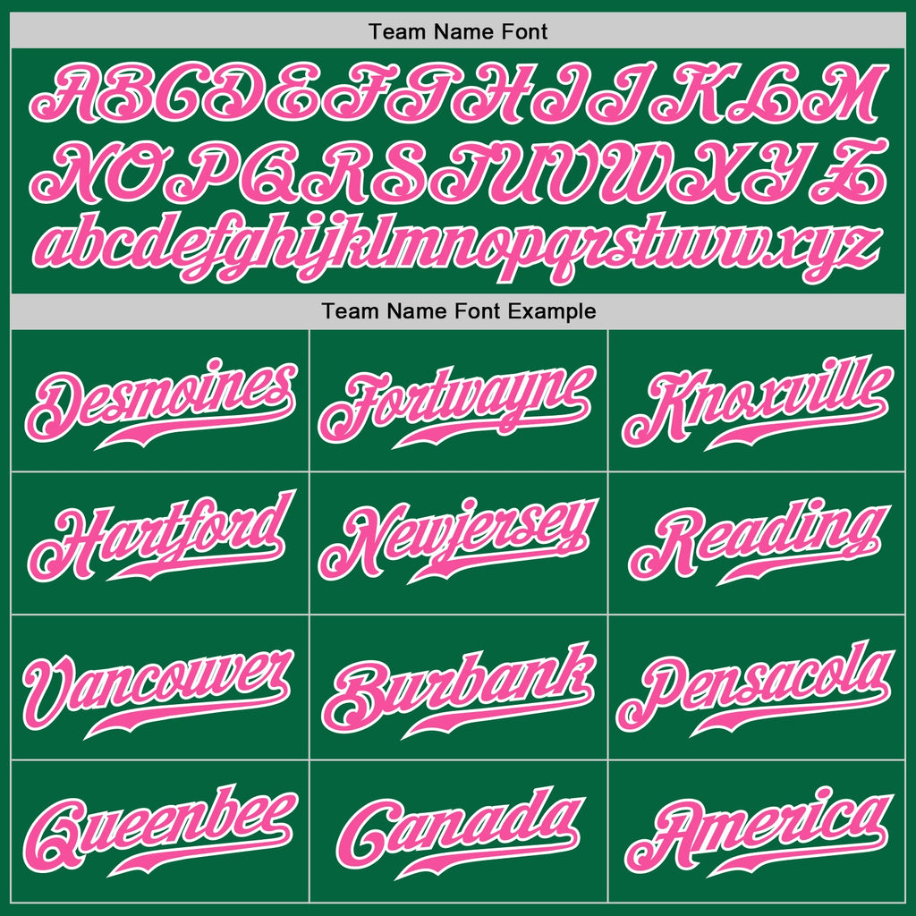 Custom Kelly Green White Pinstripe Pink-White Authentic Baseball Jersey
