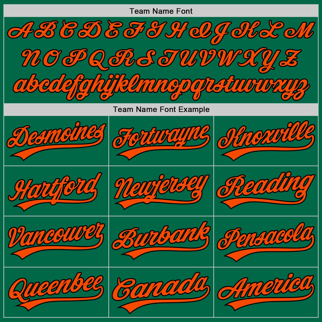 Custom Kelly Green Orange-Black Authentic Throwback Baseball Jersey