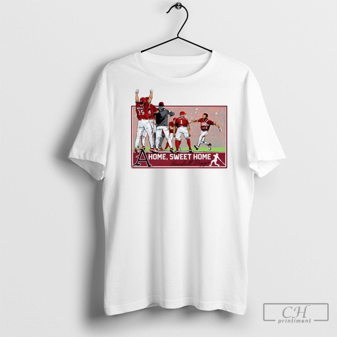 Kendall Diggs Arkansas Razorbacks Baseball A Home Sweet Home Graphic Shirt Tee