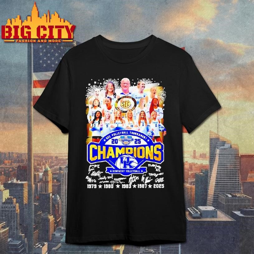 Kentucky Sec Volleyball Tournament 2025 Champions Signatures Shirt