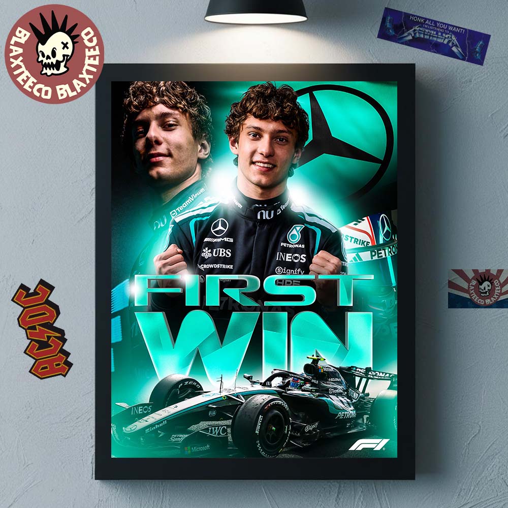 Kimi Antonelli F1 Mercedes AMG Team First Win Chinese GP 2026 Home Decor Poster Canvas
