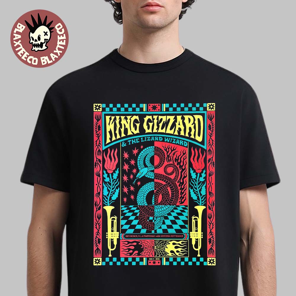 King Gizzard And The Lizard Wizard Den Bosch Netherlands 2025 Event Poster At Mainstage On November 7 2025 T-Shirt
