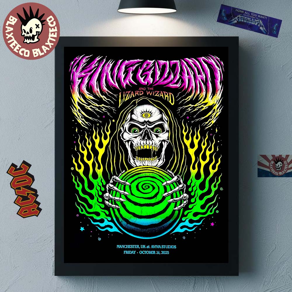 King Gizzard And The Lizard Wizard Manchester UK 2025 Event Poster At Aviva Studios On October 31 2025 Home Decor Poster Canvas