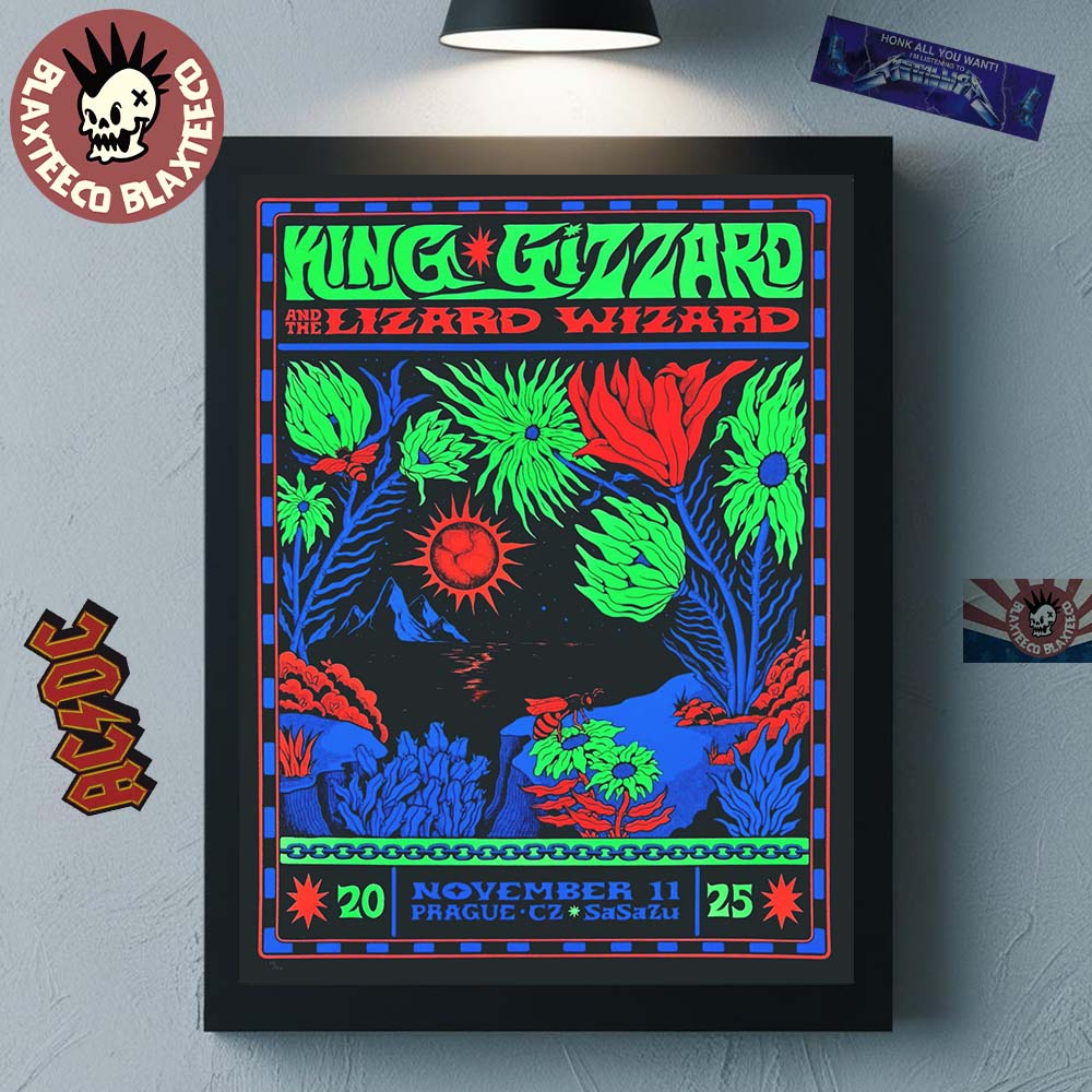 King Gizzard And The Lizard Wizard Prague Czech Republic 2025 Event Poster At Sasazu On November 11 2025 Home Decor Poster Canvas