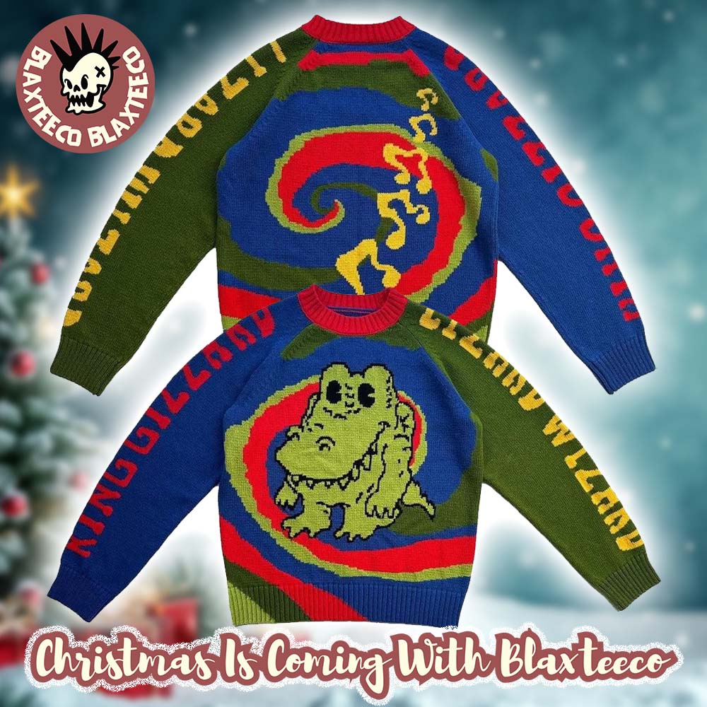 King Gizzard And The Lizard Wizard The Funny Crocodile Knitted Ugly Christmas Sweater
