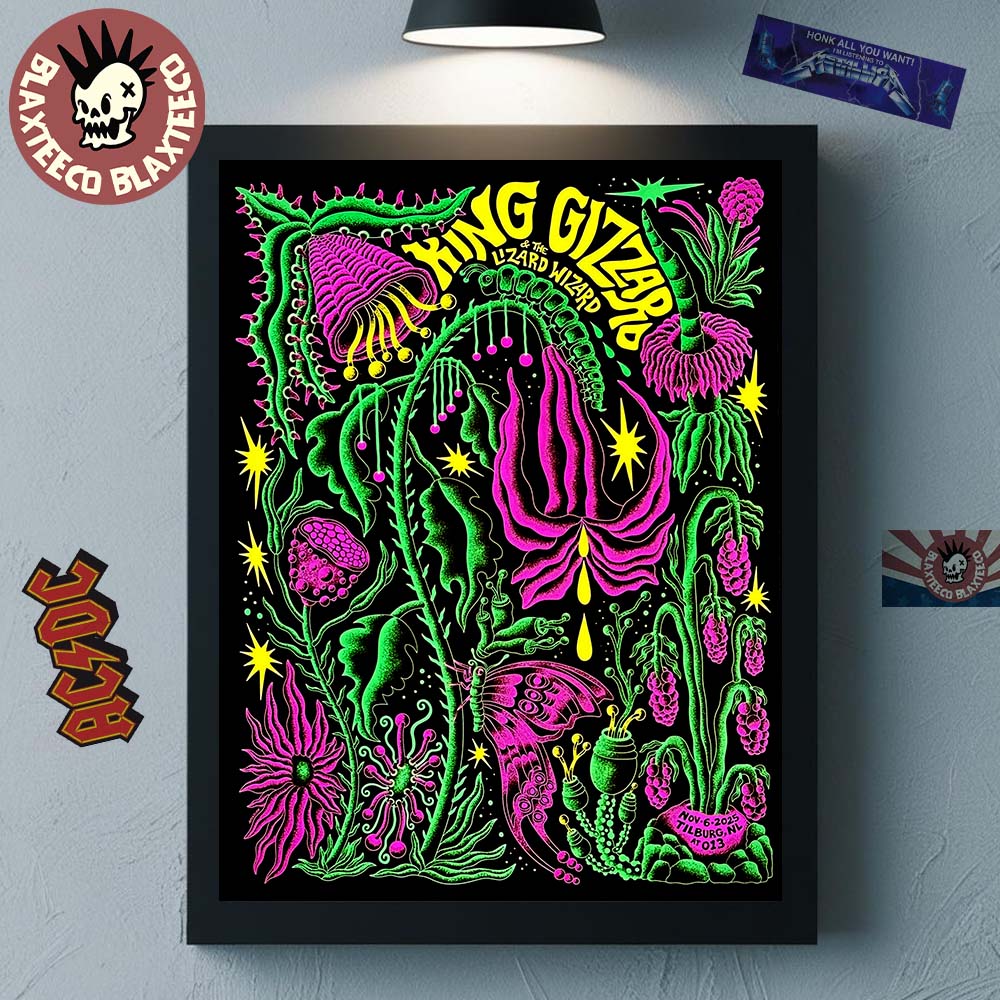 King Gizzard And The Lizard Wizard Tilburg North Carolina 2025 Event Poster On November 6 2025 At 013 Home Decor Poster Canvas