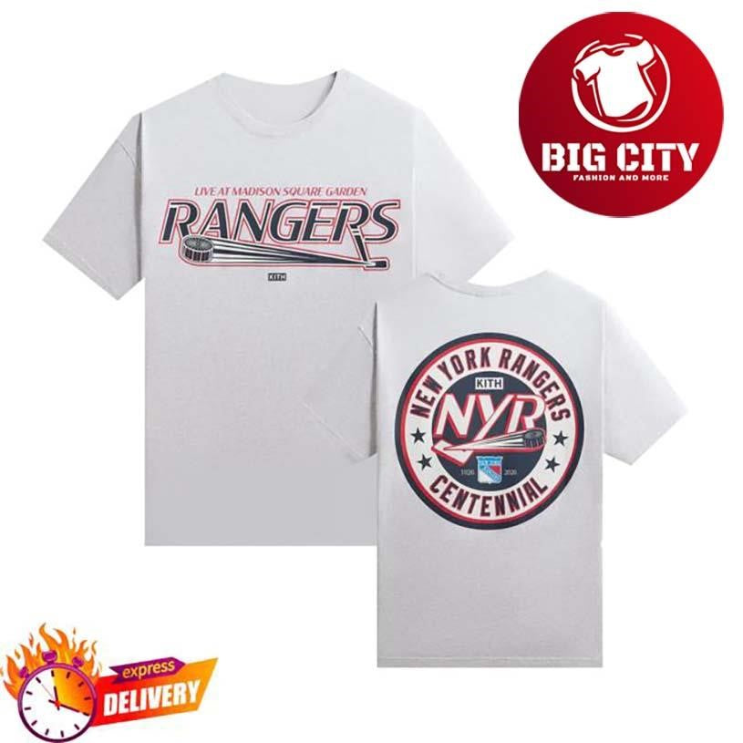 Kith For The New York Rangers Madison Square Garden Puck Vintage Two Sided Shirt