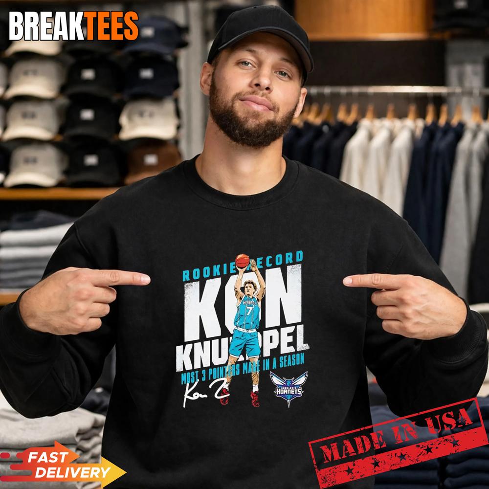 Kon Knueppel most 3 pointers made in a season Charlotte Hornets basketball Shirt