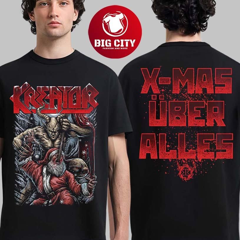 Kreator Holiday 2025 Devil Killing Santa Xmas Uber Alles Two Sided Shirt