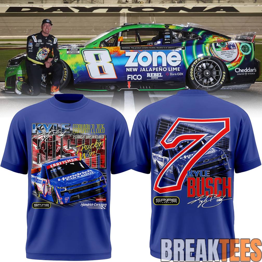 Kyle Busch 7 HENDRICK CARSCOM Atlanta Royal 2SPOT WIN Shirt