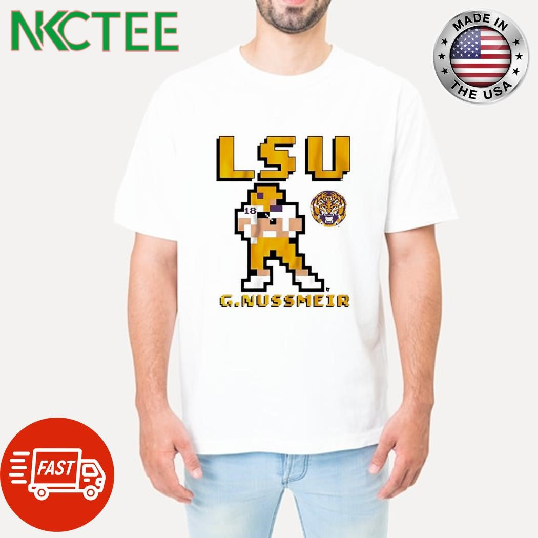 LSU Football Garrett Nussmeier Retro Baller pixel shirt