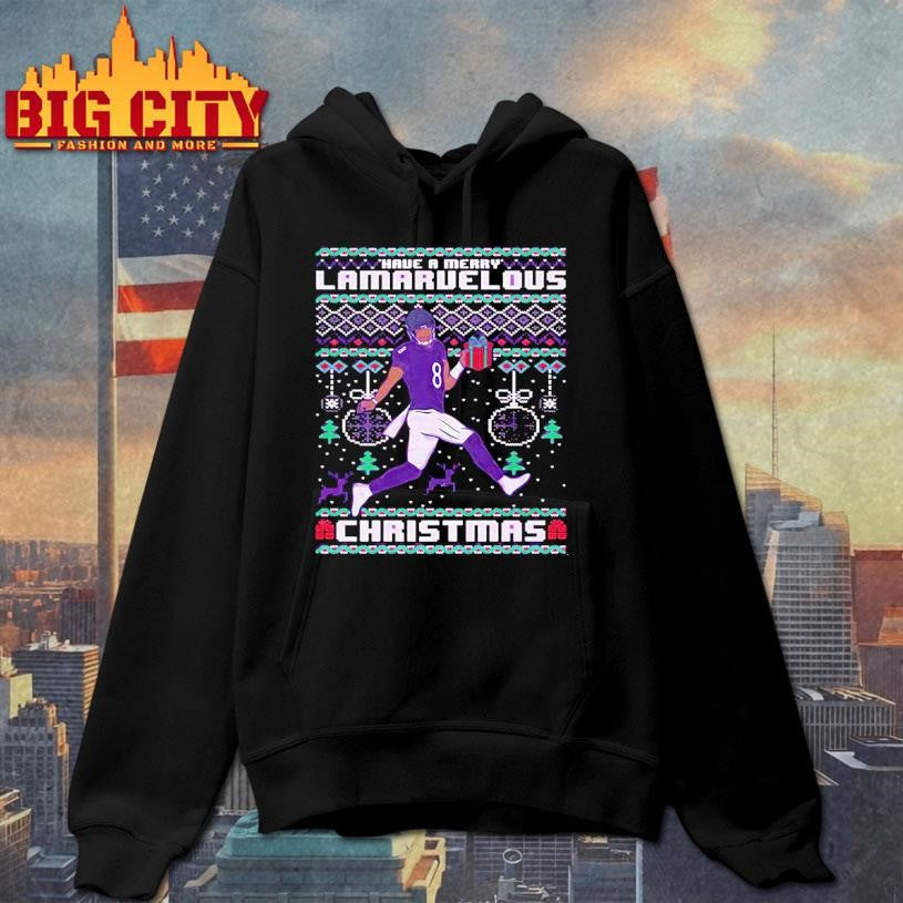 Lamar Jackson Baltimore Ravens Have a Merry Lamaruelous Ugly Xmas Shirt