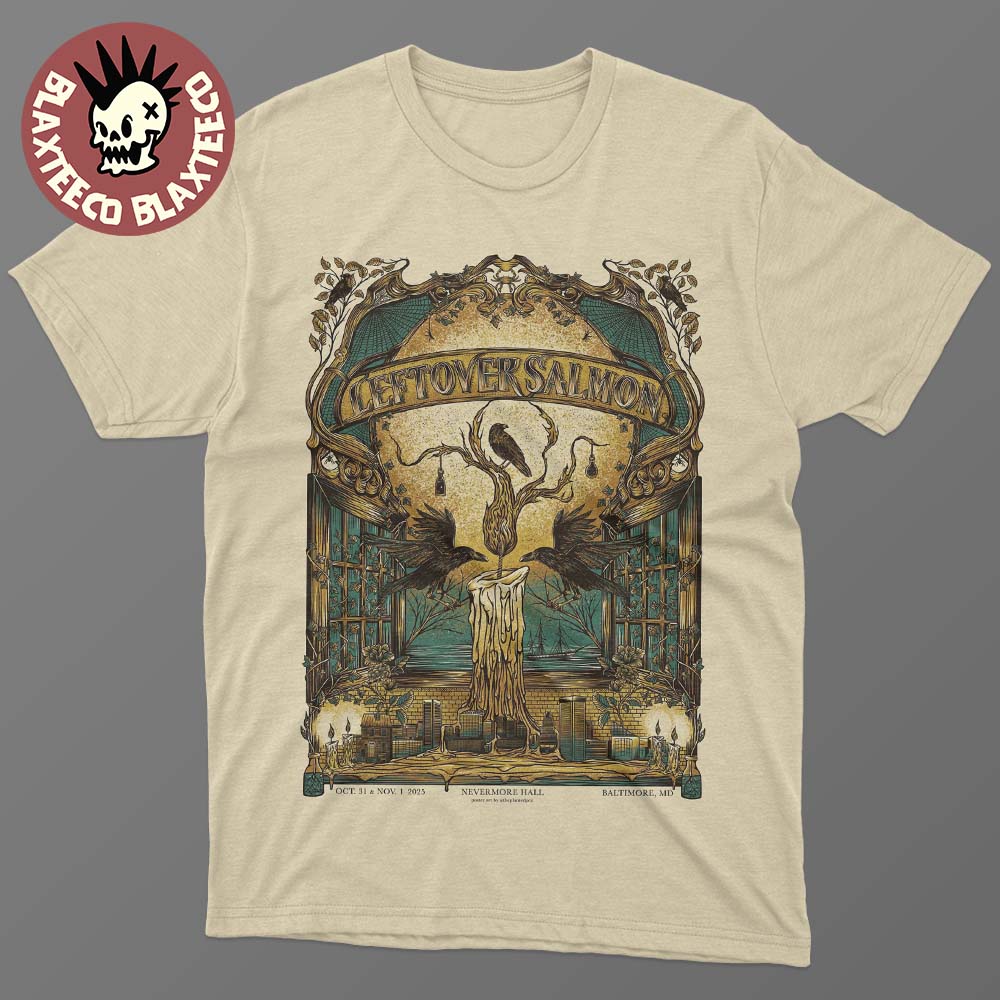 Leftover Salmon Baltimore Maryland 2025 Event Poster Halloween At Nevermore Hall On October 31 And November 1 2025 T-Shirt